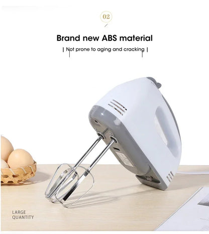 Handheld Electric Egg Beater, Household Automatic Mixer, Handheld Food Cake Bread Baking Dough Mixer, 7-speed Cream Blender