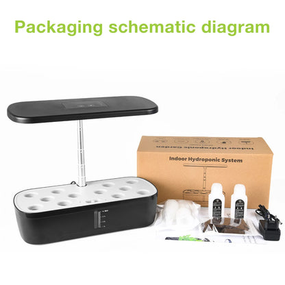 6 Holes Hydroponics Growing System Indoor Soilless Vegetable Fruit Herb Planter with LED Grow Light Smarts Water Pump Automatic