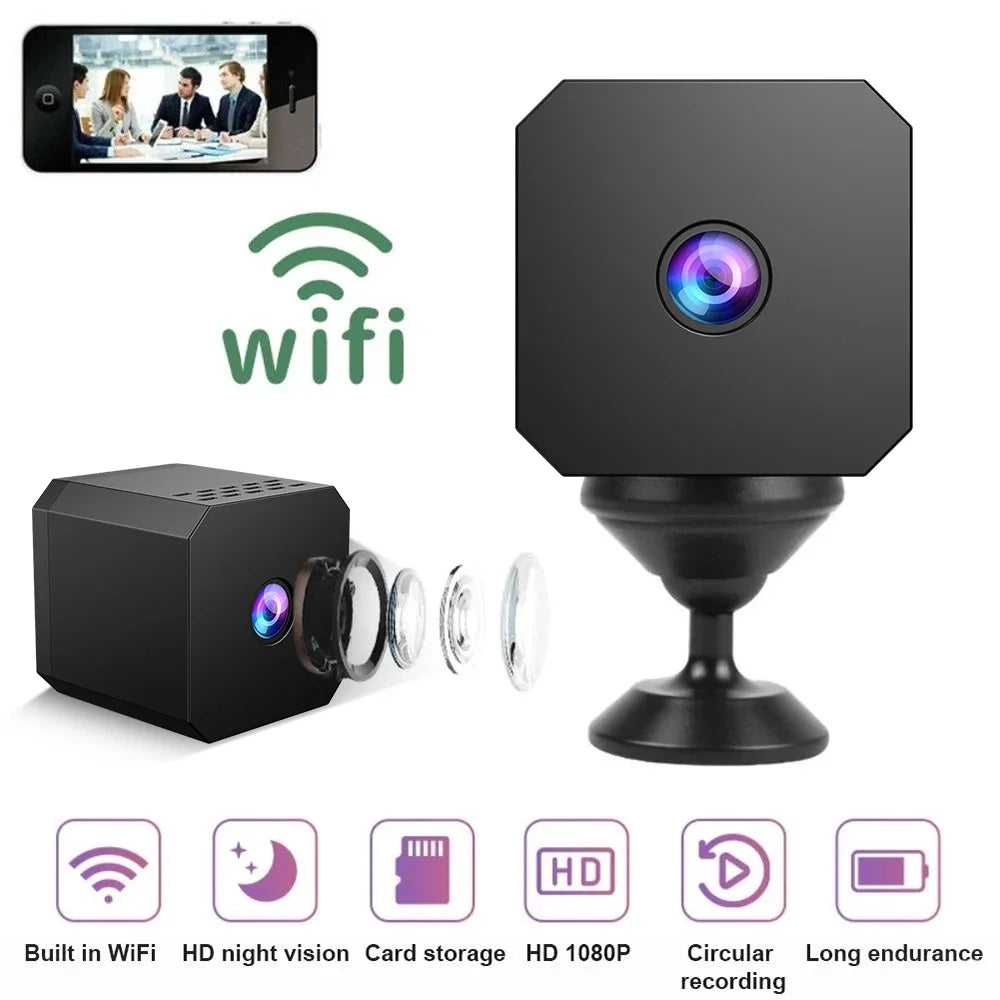 Smart Security Camera Mini Outdoor 1080P WiFi Night Vision Human Detection 2-Way Audio Cloud/SD Storage Camara Espia Smart Home