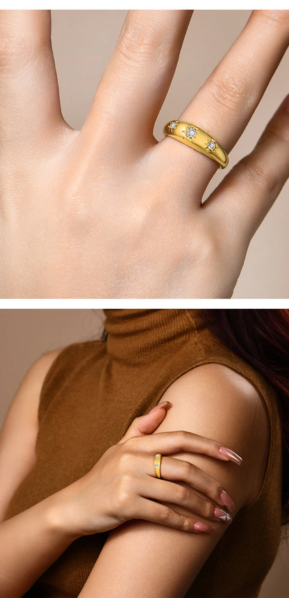 ATTAGEMS Luxury Round Cut 2.5mm Moissanite Ring for Women Man 925 Sliver Sparkling Fine Jewelr Engagement Wedding Party Gift New