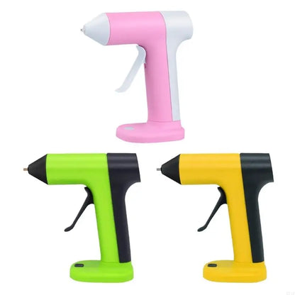 Small Cordless Hot Glues Guns Rechargeable with 2000mAh Battery Quick Heating 5 Minutes Auto Shut Off and Copper Nozzle
