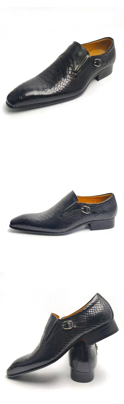 Fashions slip-on loafers buckle leather Shoe daily casual shoes men's Business Formal Office Shoes original designer British