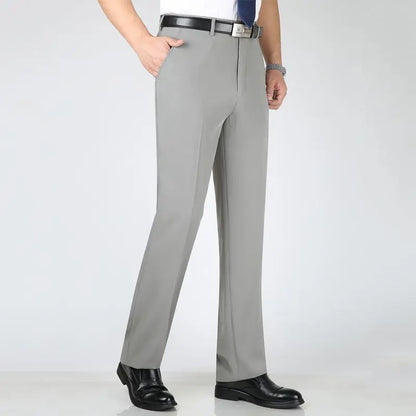 Work Man Suits Pants High Waist Baggy Office Trousers for Men Fluid Draped Wear Anti-wrinkle Chinese Homme Fabric Summer 2024 Up