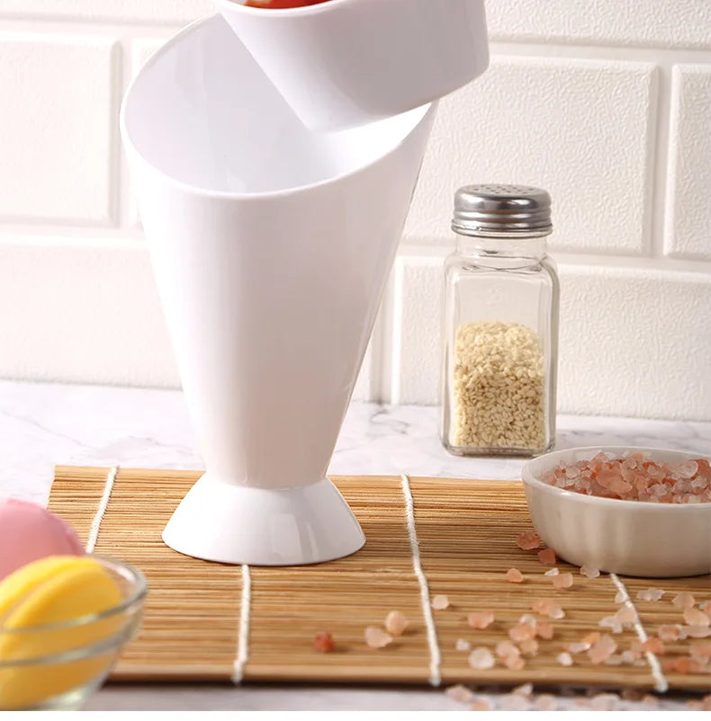2 In 1 French Fries Cups Plastic Cups Sauces Snacks Dessert Plate Ketchup Slant Cup Two Cup Spout Kitchen Accessories