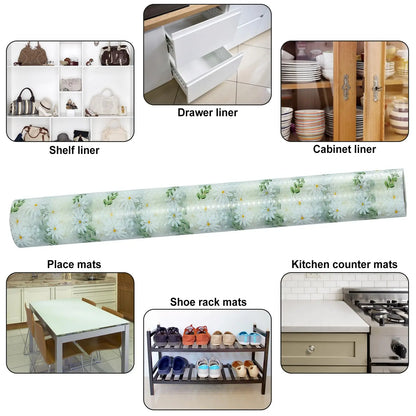 1 Roll Non-Slip Cabinet Drawer Shelf Liners, Waterproof Refrigerator Liner, Cuttable Washable Drawer Liners for Kitchen Cabinet,
