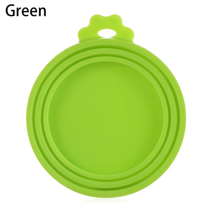 3In1 Silicone Reusable Soft Pet Seal Feed Cans Lid Keep Food Fresh Cover Flexible Storage Household Cup Glass Bottle With Spoon