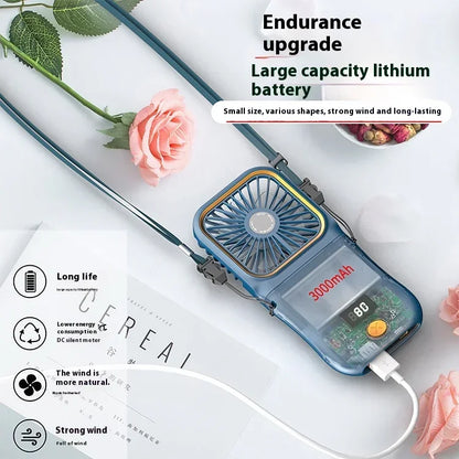 Handheld Small Fan, Desktop Small Fan, Portable USB Fan, Mini Power Bank, Folding Fan, Hanging Neck Fan