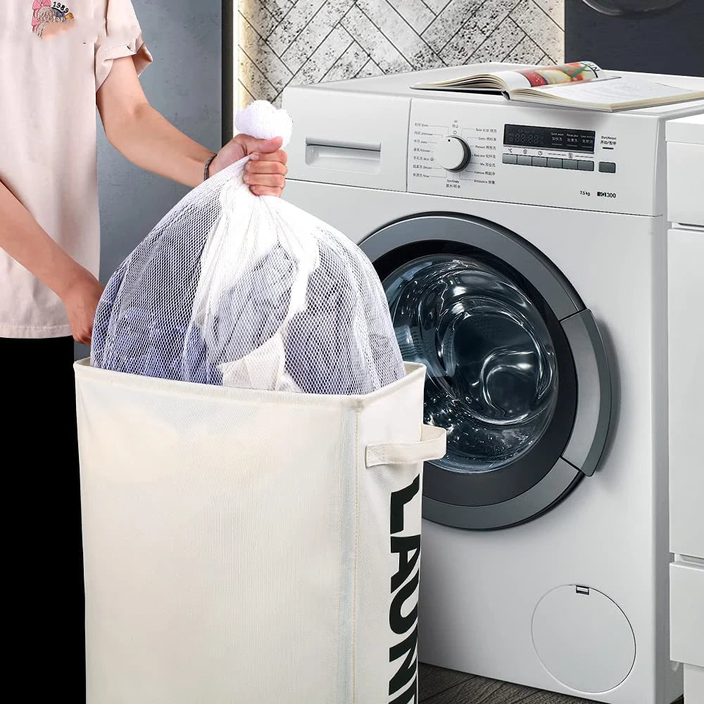 62L Slim Laundry Baskets Organizers Handles Rolling Washing Bin for Bedrooms, Living Room, Bathroom