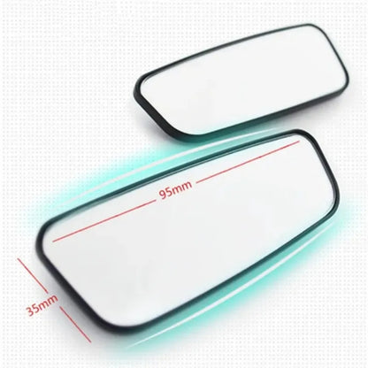 2Pcs/Set Car Rearview Mirror Car Reversing Auxiliary Mirror Rectangular Curved Blind Spot Mirror