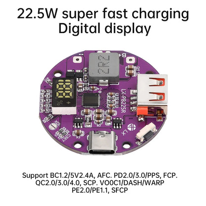 22.5W Power Bank Bidirectional Fast Charging Power Circuit Board High Power PD3.0/PD2.0 Type-C USB DIY for 3.7V Lithium Battery