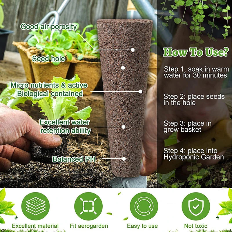 Fully-Loaded 25/121pcs Hydroponic Gardening Kit with Grow Baskets, See-through Insulation Lids, Sponges, and Labels