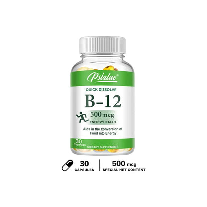 Vitamin B12 Supplement 500 mcg for optimal absorption