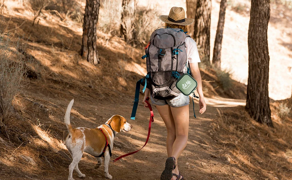 Collapsible Dog Water Bowl, Portable Dog Bowl for Traveling, 2-in-1 Pet Food and Water Feeder - Travel Dog Bowls with Lid for Wa