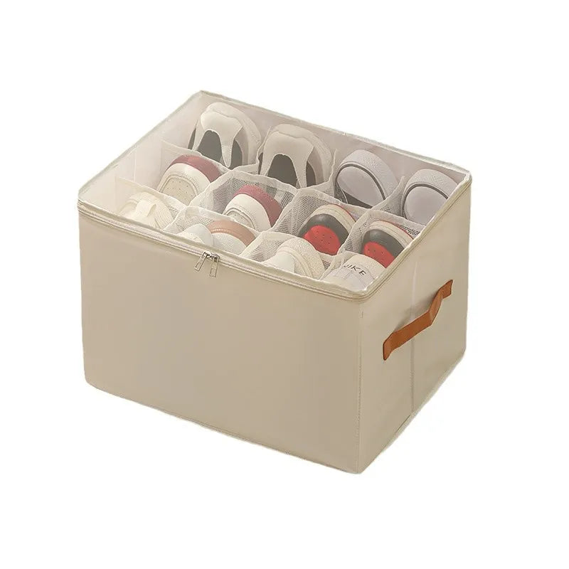 Foldable  Shoe Organizer with Lid Dustproof Storage Box for Shoes Clothes Accessories Home Organization Box