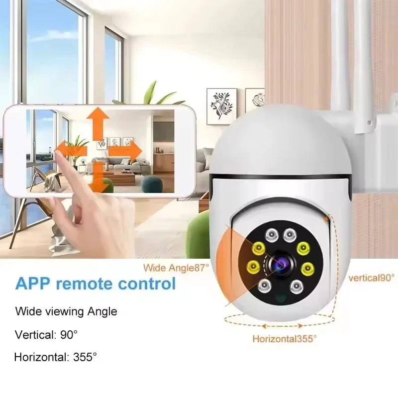 Home Security Camera 1080P HD Camera Surveillance Camera Night Vision Motion Detection Siren WiFi Remote Two-Way Audio Waterproo