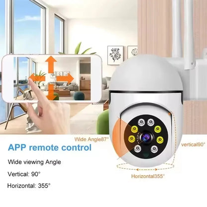 Home Security Camera 1080P HD Camera Surveillance Camera Night Vision Motion Detection Siren WiFi Remote Two-Way Audio Waterproo