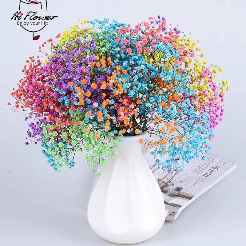 130g Natural Dried Preserved Flowers Babys Breath Home Decoration Natrual Gypsophila Wedding Decor Artificial Flower Photo Props