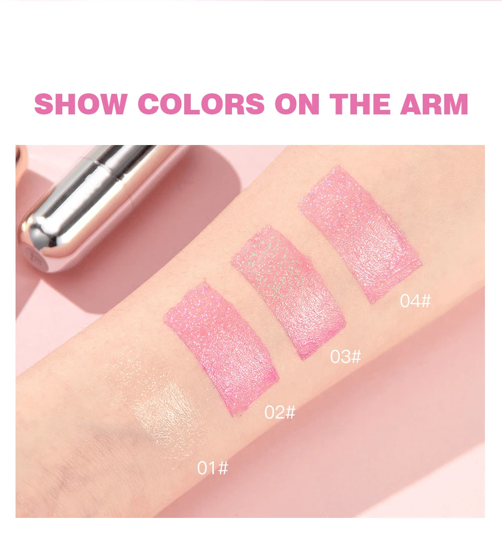 QIBEST Glitter Jelly Lipstick Lip Balm Colors Changing Lipstick Moisturizing Makeup Water Glossy Transparent Lip Stain Cosmetics