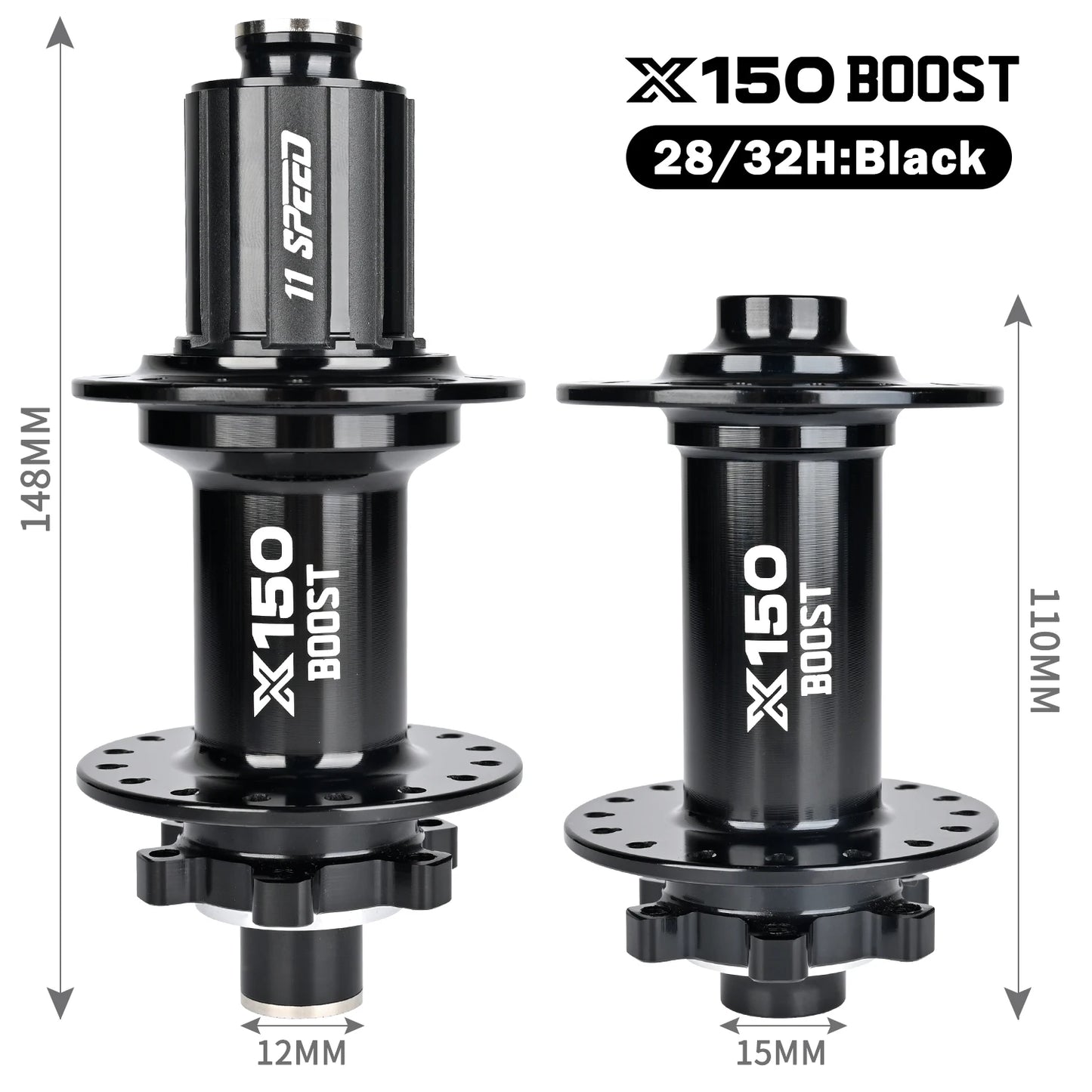 Nanlio Bicycle hubs X150 BOOST 6 Pawls 150T Noise 4 Bearing Hubs 110x15 148x12MM 8 9 10 11 12 Speed MTB Bike Hubs 28/32 Holes