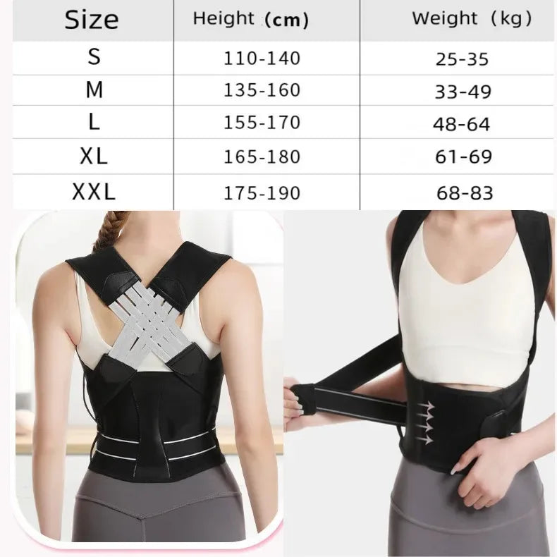 Gym Lumbar Belt Posture Corrector Women Men Adjustable Shoulder Posture Brace Back Straightener Body Shape Support Correction