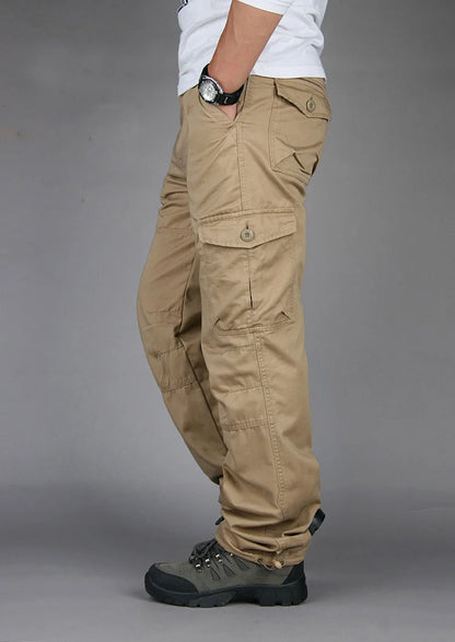 Spring Autumn Tactical Cargo Pants Men Fashion Military Man Trousers Long Warm Cotton Khaki Cargo Pants For Man