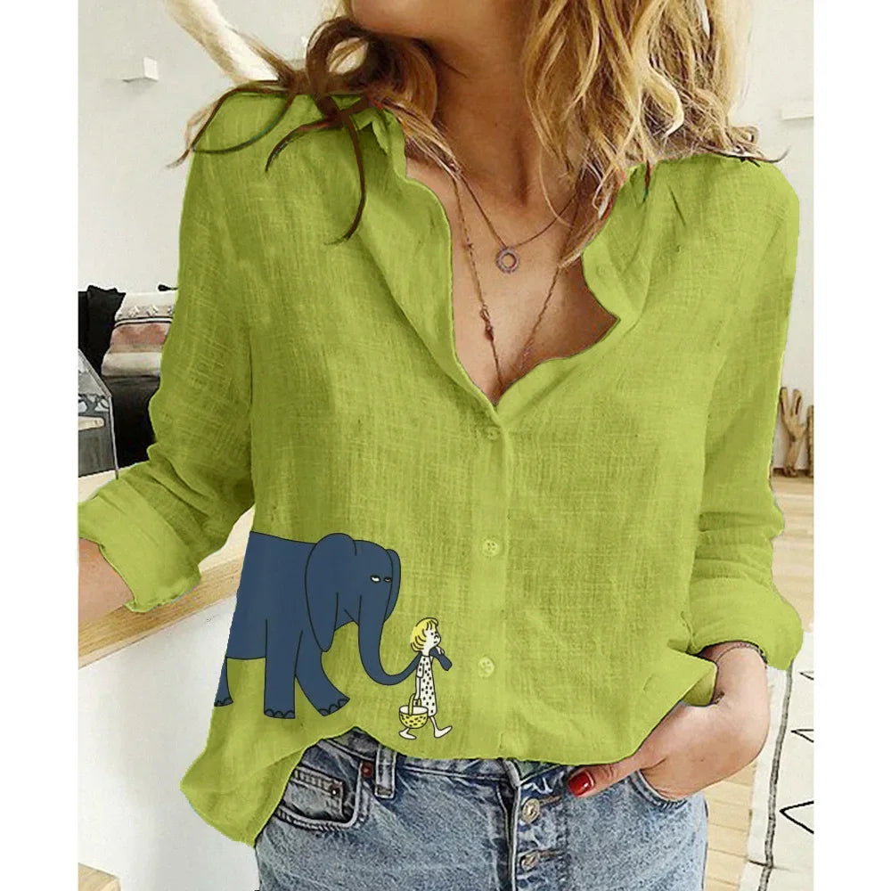 Women Clothing Shirts for Women Tops Tshirts Cotton Linen Casual Fashion Clothes Tees Spring Elegant Streetwear Autumn