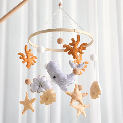 Baby Mobile Crib Bed Bell Musical Rattles Toys Soft Felt Cartoon Animal for Infants Nursery Mobiles Forest Animals Crib Toys