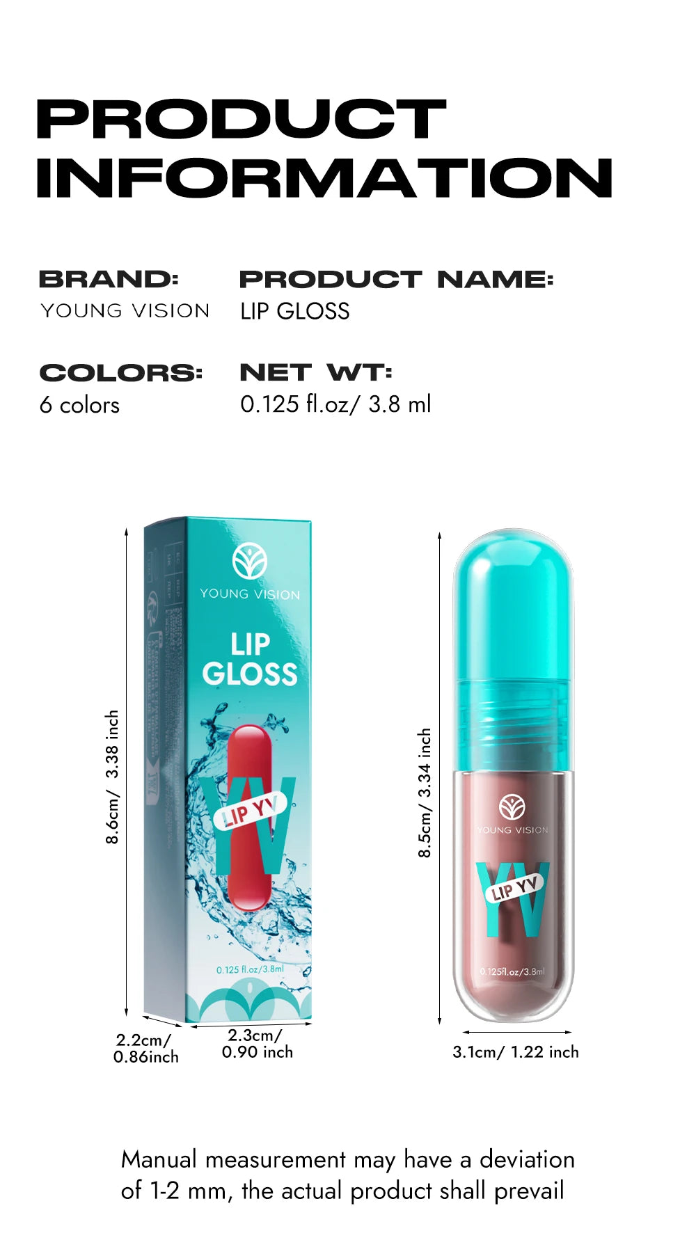 YOUNG VISION 6-Shade Avocado Long-Lasting Moisturizing Lip Stain is lightweight, non-sticky, non-stick cup lip stain