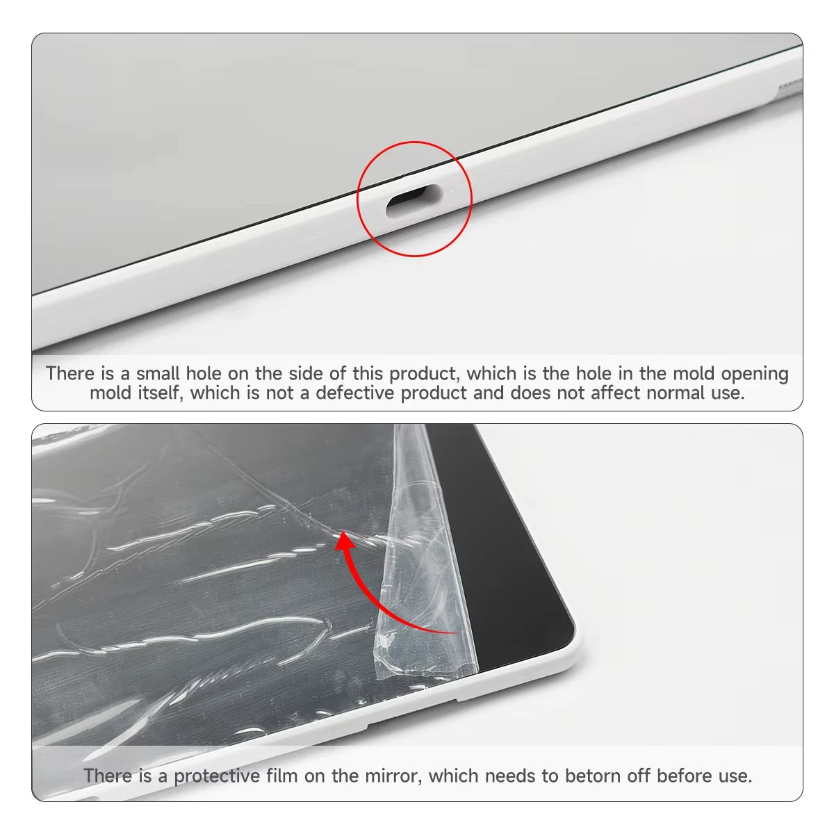 Summer Makeup Car Mirror Sun Visor Large Screen Portable Makeup Mirror HD Vanity Mirror for Truck SUV Interior Rear View Mirror