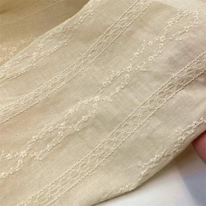 2YardsX 125cm width Cotton Lace Embroidery Fabric Cotton Embroidery Clothing Shirt Dress Pure Cotton Hollow Embroidery Fabric