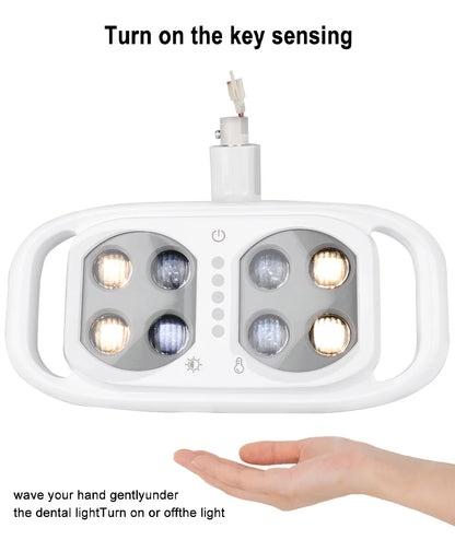 Dental Oral Light 8Bulds LED With Smart Sensor Switch Adjustable Brightness Surgical Lamp Dentistry Induction Yellow White Light