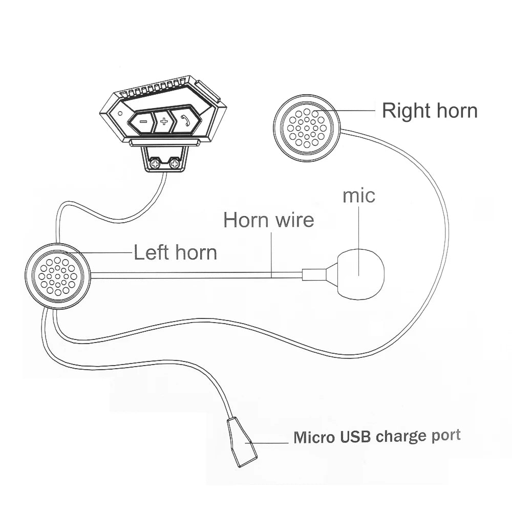 Motorcycle Helmet Headset Bluetooth 5.0 Headphone Wireless Hands-free Call Stereo IP67 Waterproof Earphone Music Player Speaker