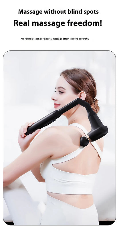 Fascia Gun Portable Massage Gun Deep Tissue With Extended Handle U-Shaped Back Massager Body Massager for Neck Shoulder Back Leg