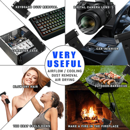 Mini Cordless Hair Dryer Multifunctional Electric Air Duster Hair Dryer Travel Portable USB Rechargeable Negative Ion Hair Dryer