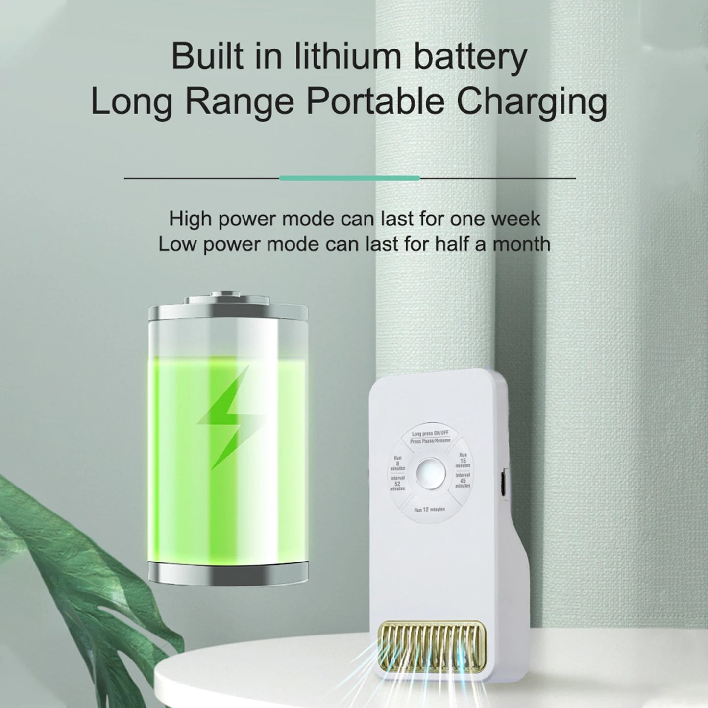 Rechargeable/Plug-In Pet Odor Eliminator,Efficient Litter Box Deodorizer, Timed Smart Air Purifier For Multiple Home Scenarios