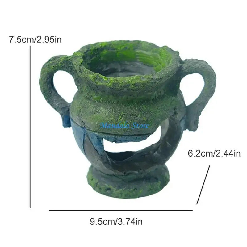 U2JC Fish Shrimp Tanks Broken Crock Ornaments Aquariums Landscaping Figurine