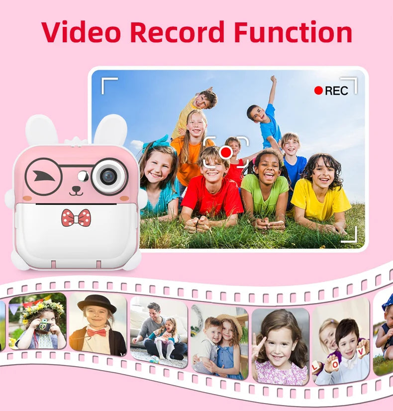 Children 1080P HD Digital Camera  Mini Thermal Printer Photography Instant Print Photo HD Digital Video Cameras Portable Toy