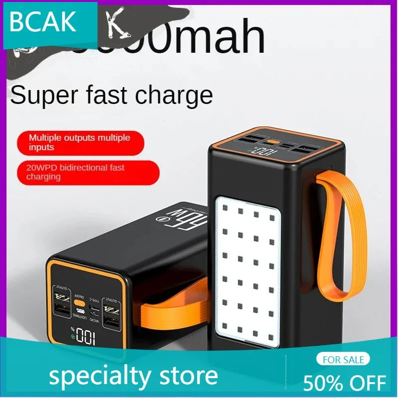BCAK /Hot  style  500000mah 100000mah 200000mah 300000mah Upgraded Version Super power bank fast charge with LED Large Capacity