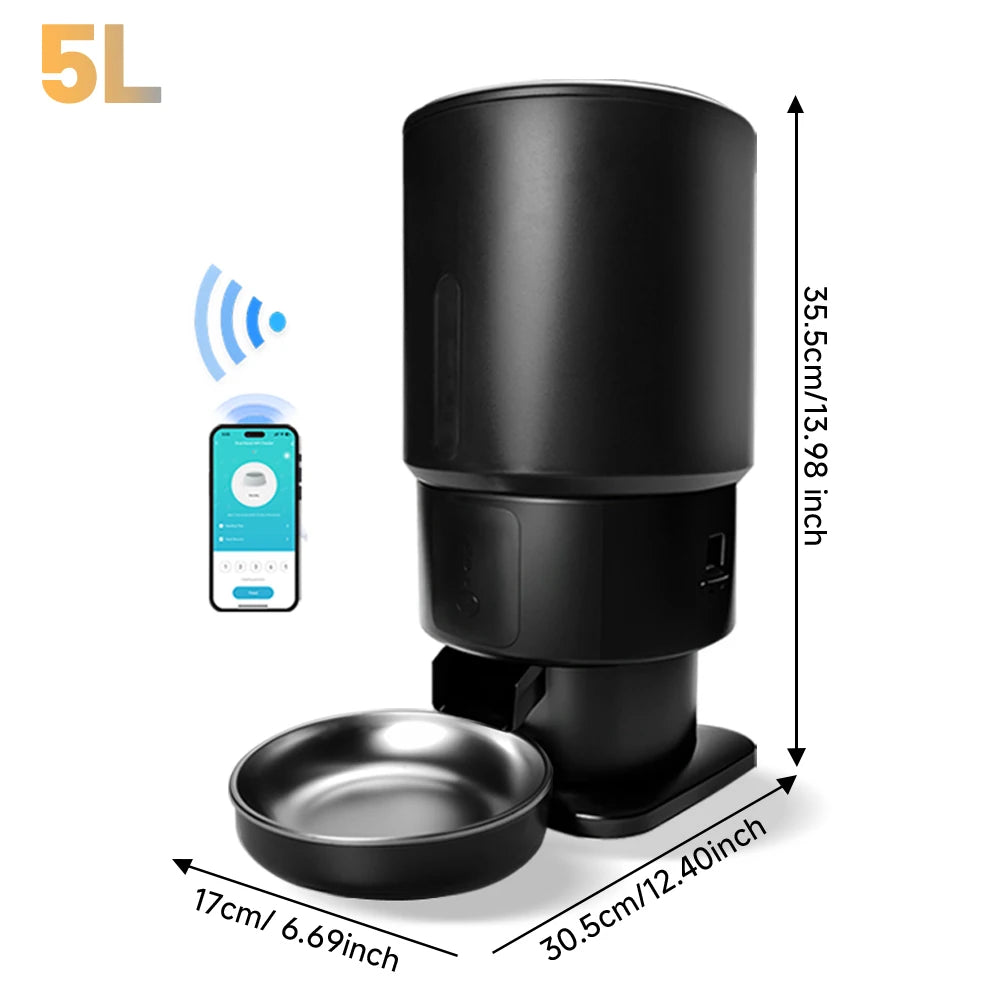 FURPIPI Automatic Pet Feeder 5L Smart Cat Food Kibble Dispenser Wi-Fi App Remote Control Auto Dog Feeder For Cat Pet Accessories