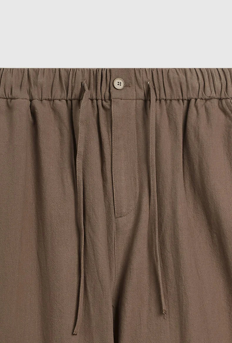 INFLATION Bamboo Cotton Linen  Wide Leg Pants 2024 Spring Summer All-match Casual Mens Trousers