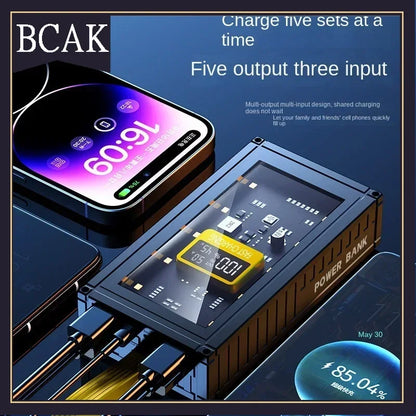 BCAK  Brand discount store 30000mAh 50000mAh 120W Fast Charging Transparent Power Bank 200000mAh Large-capacity Mobile Power