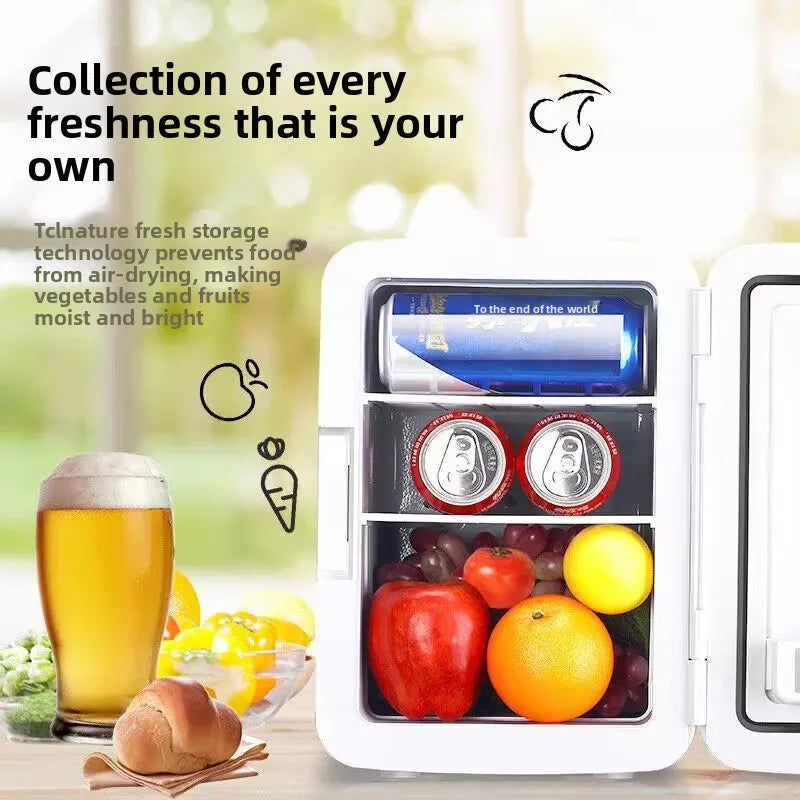 12V/220V Dual-Power Car Fridge Freezer, 12L Compact Refrigerator for Home/Office/Truck, Fast Cooling, Energy-Efficient