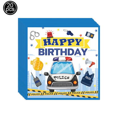 Police Party Birthday Decorations Tableware Police Party Plates Napkins Party Supplies Police Officer Theme Birthday Party Decor