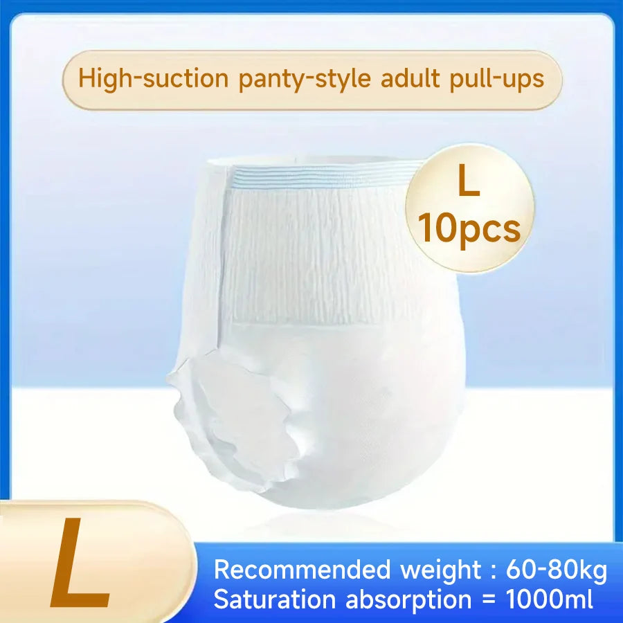 10pcs Absorbent Adult Diaper Disposable Nursing Pad Protective Underwear Incontinence Postpartum For Women Man Patients Elderly
