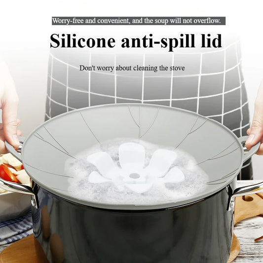 Silicone pattern anti-spill lid, silicone fresh-keeping lid, rotatable lid, kitchen gadgets