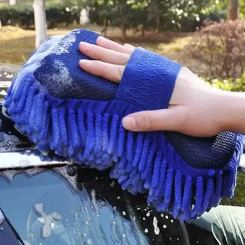 2Pcs Car Cleaning Brush Cleaner Tools Microfiber Car Washer Sponge Cleaning Washing Towel Auto Gloves Car Washing Accessories