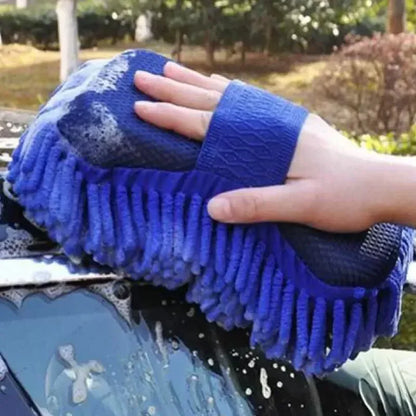 2Pcs Car Cleaning Brush Cleaner Tools Microfiber Car Washer Sponge Cleaning Washing Towel Auto Gloves Car Washing Accessories