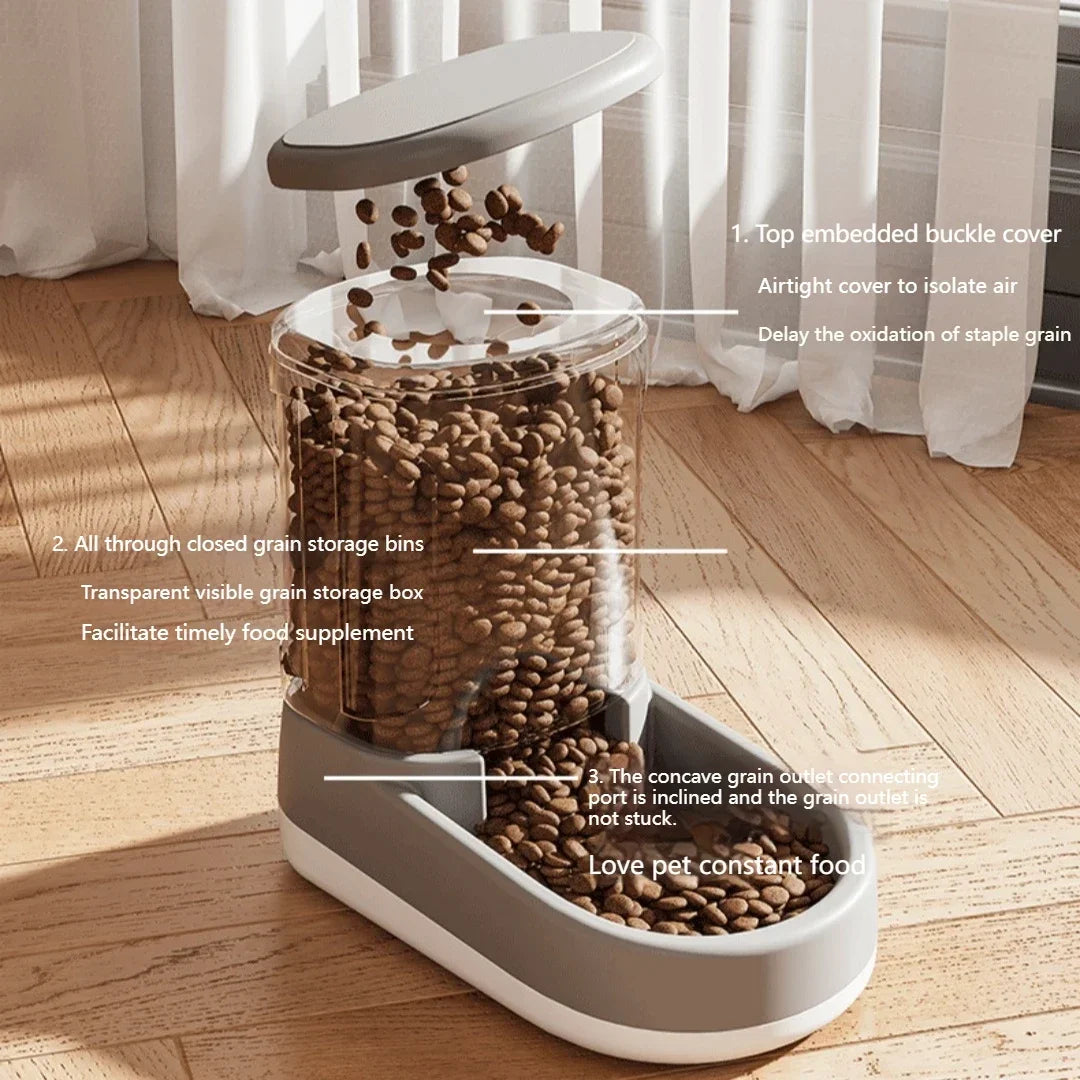 Automatic And Convenient Pet Feeder Water Dispenser Cat Dog Food Bowl Puppy Cat Drinks And Eats Without Plugging In