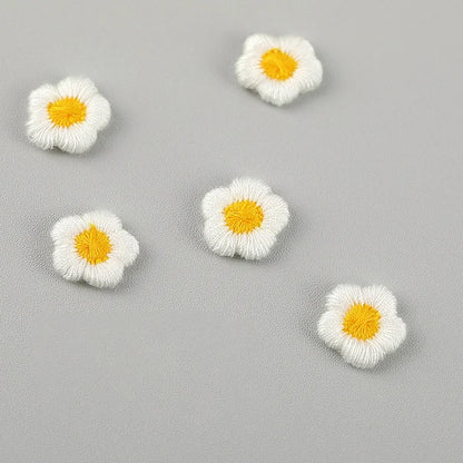 Mini Embroidered Small Flower Patch DIY Earring Accessories Children's Hair Accessories Clothing Accessories