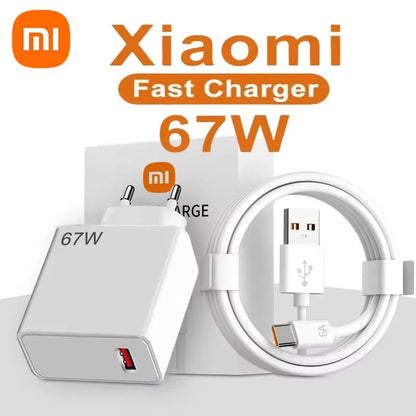 Xiaomi 67W USB Fast Charger For Xiaomi 15 14 13 12 11 10 Ultra Redmi Note 12T 13 Pro Turbo Quick Charge Type C USB Charge Cable